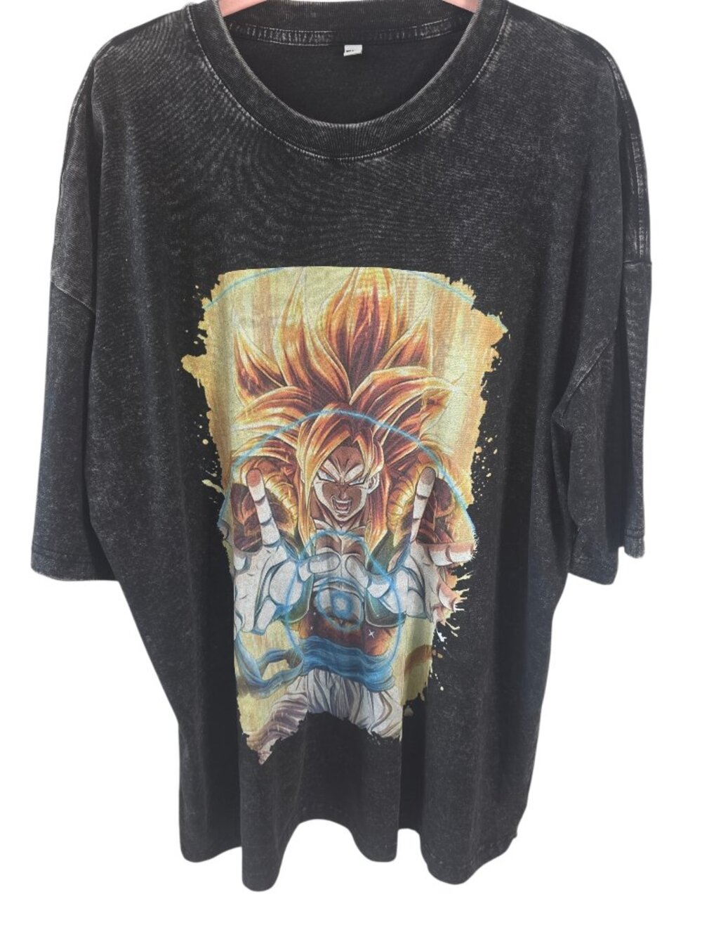Men Dragon Ball Z Acid Washed Graphic Tee